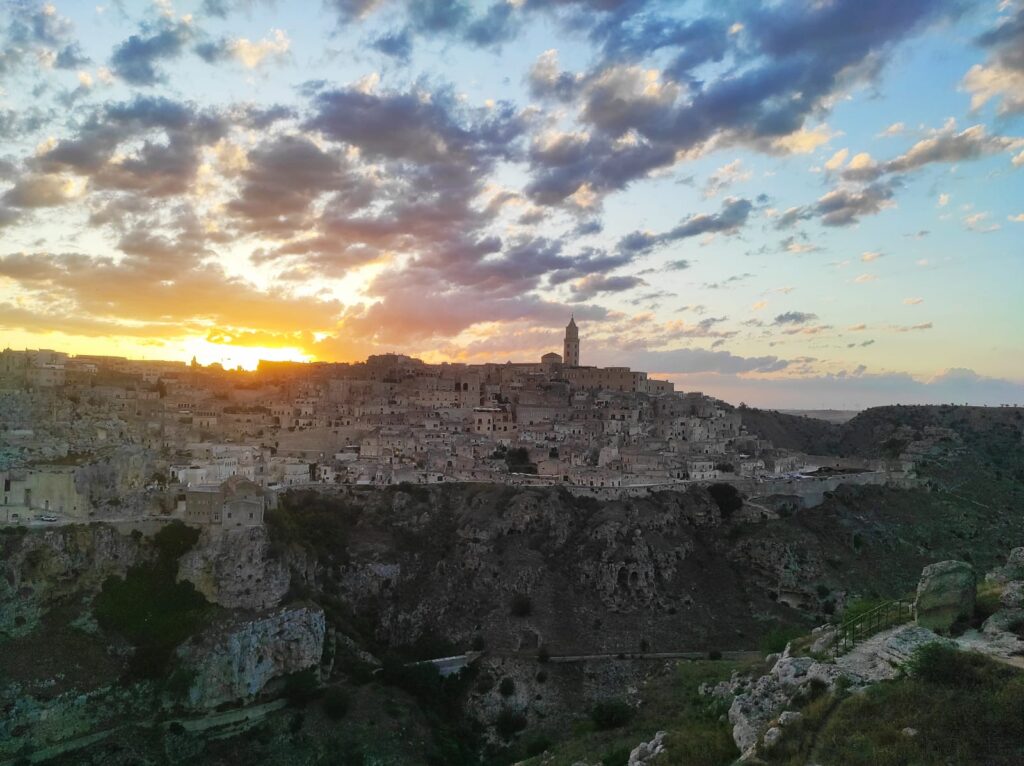 Panoramic view of Sassi di Matera from Murgia Timone on private tour